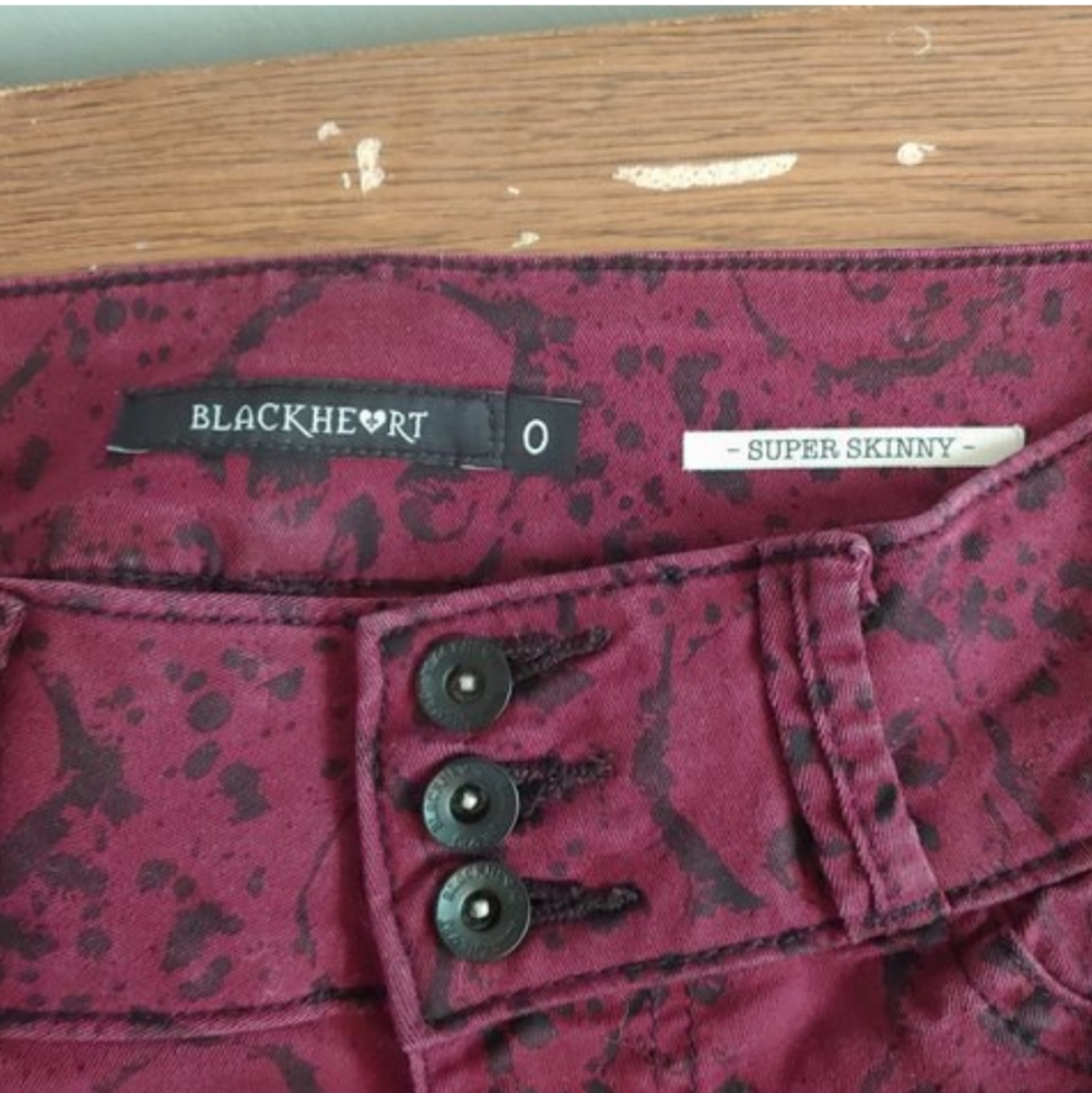 blackheart maroon skinny jeans